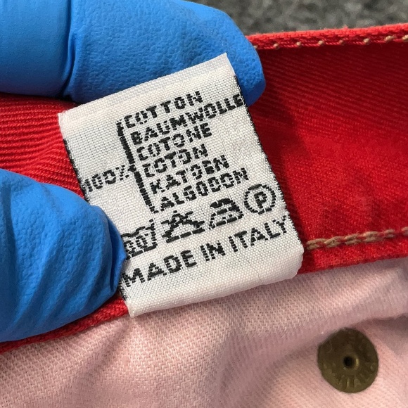 VINTAGE Diesel Jeans 30x30 Red Straight Leg Regular Fit Button Fly Y2K 90s - Picture 6 of 6